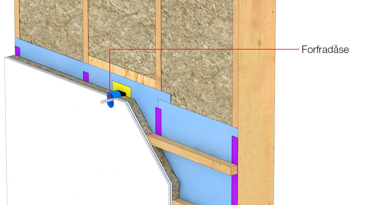 Forfradåse monteres uden at damspærren gennembrydes