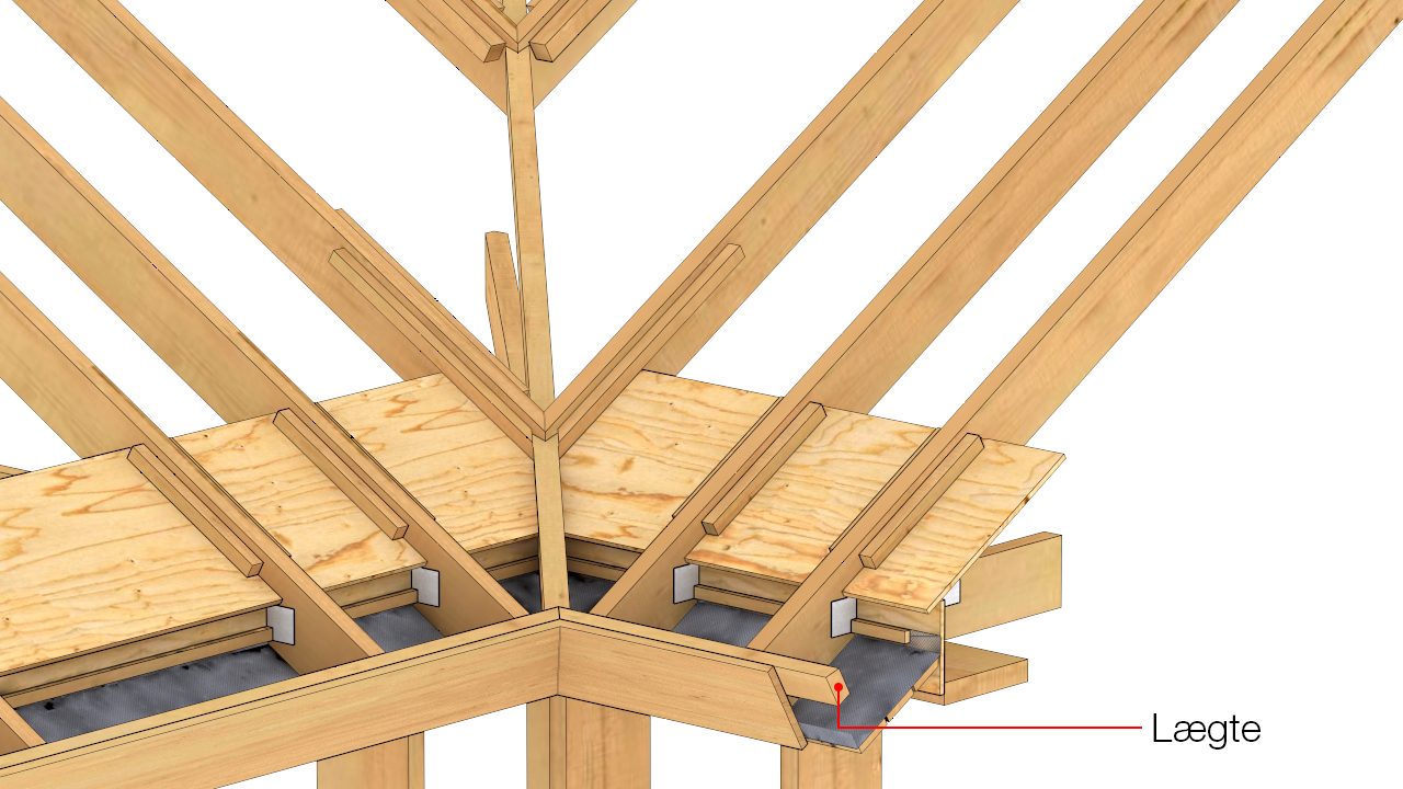Smigskåret lægte monteres på højkant