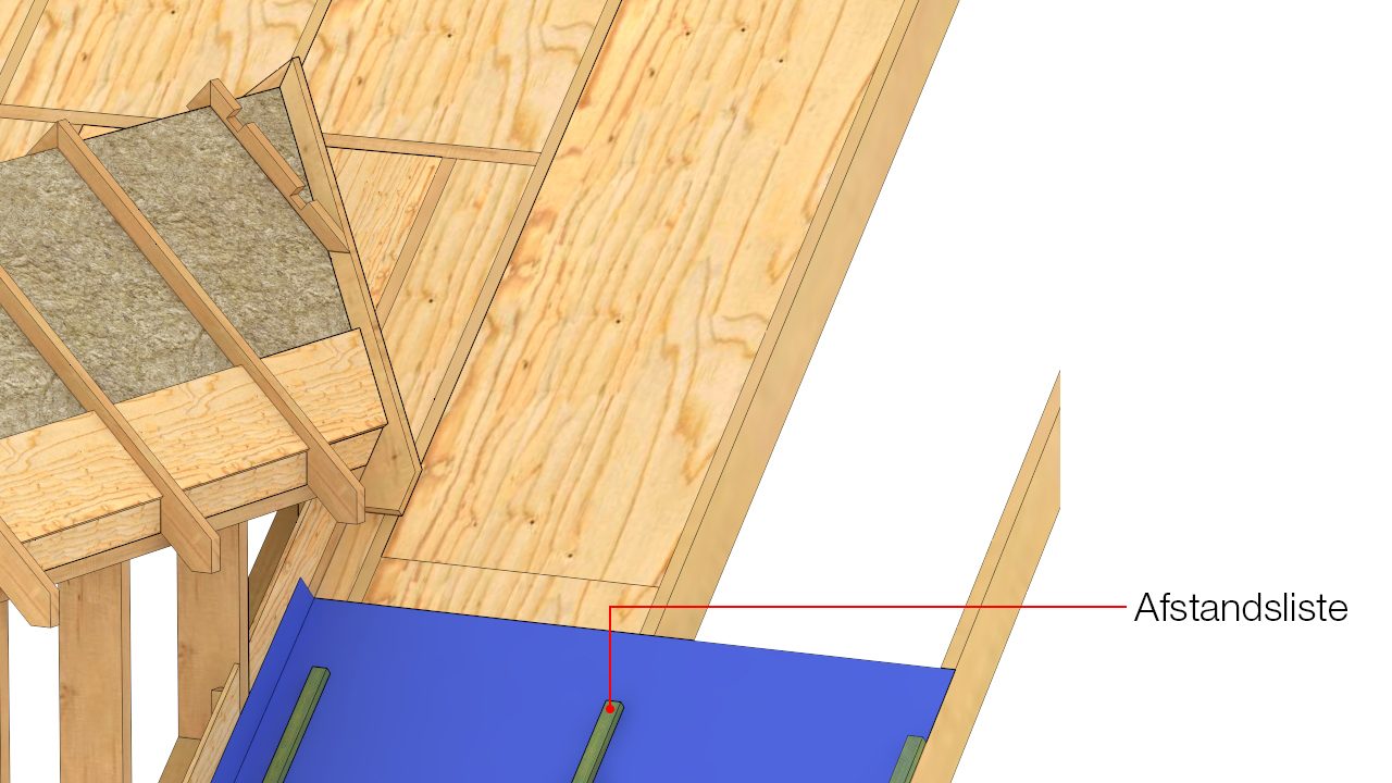 Trykimprægnerede afstandslister monteres