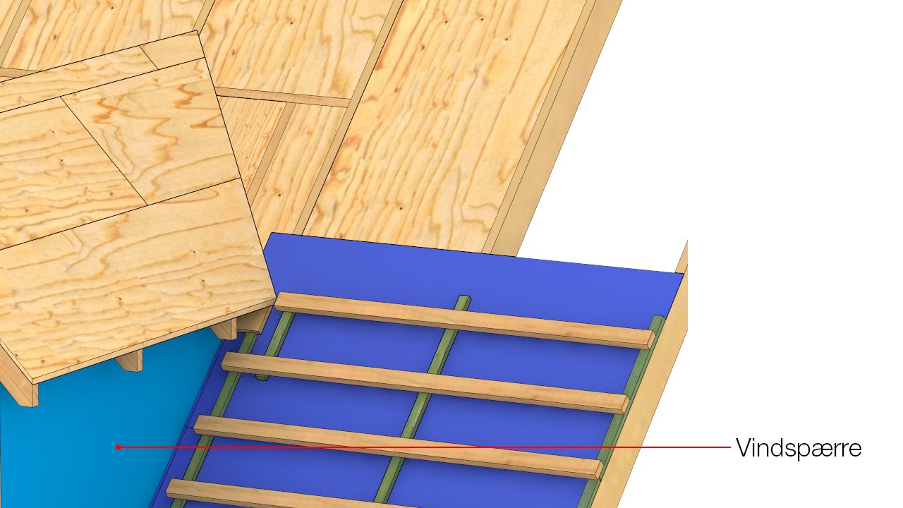 Vindspærre monteres på flunke