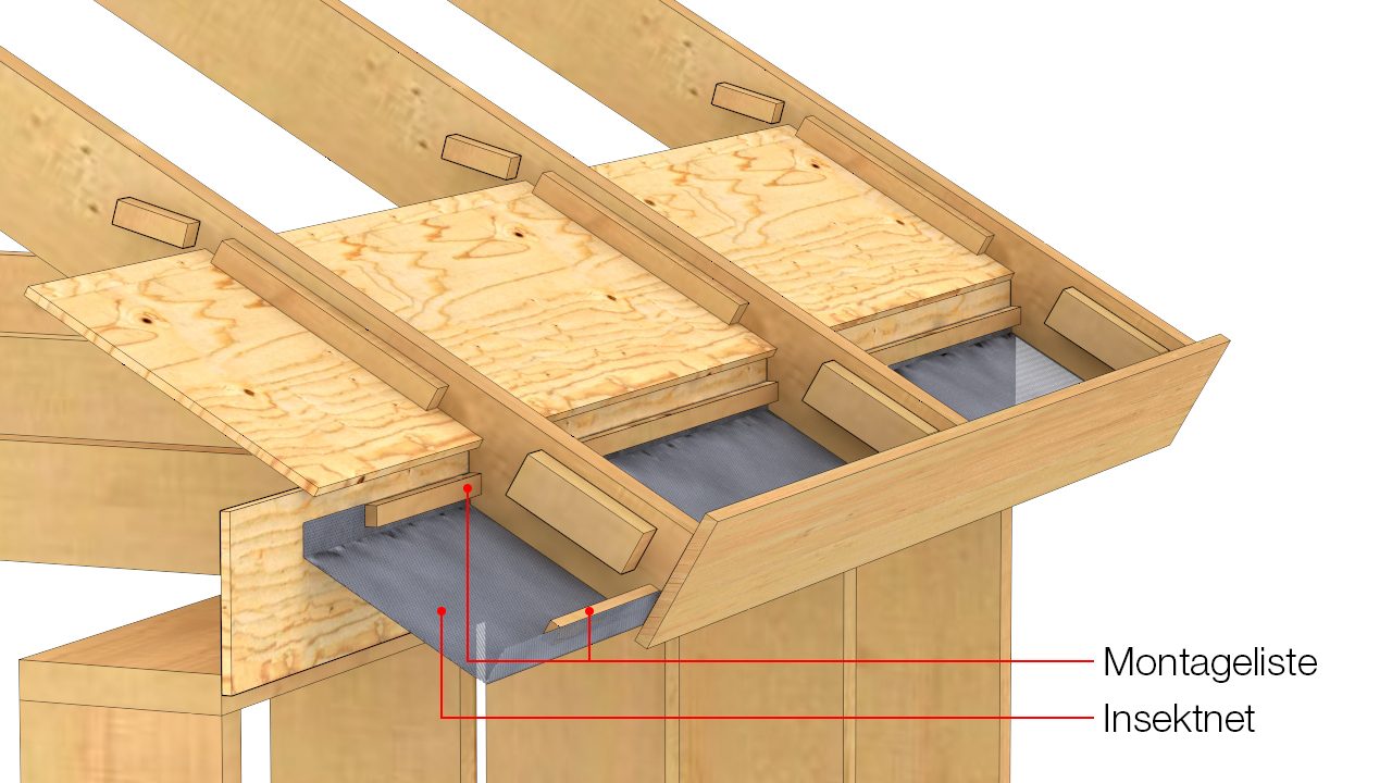 Insektnet fastgøres med lister