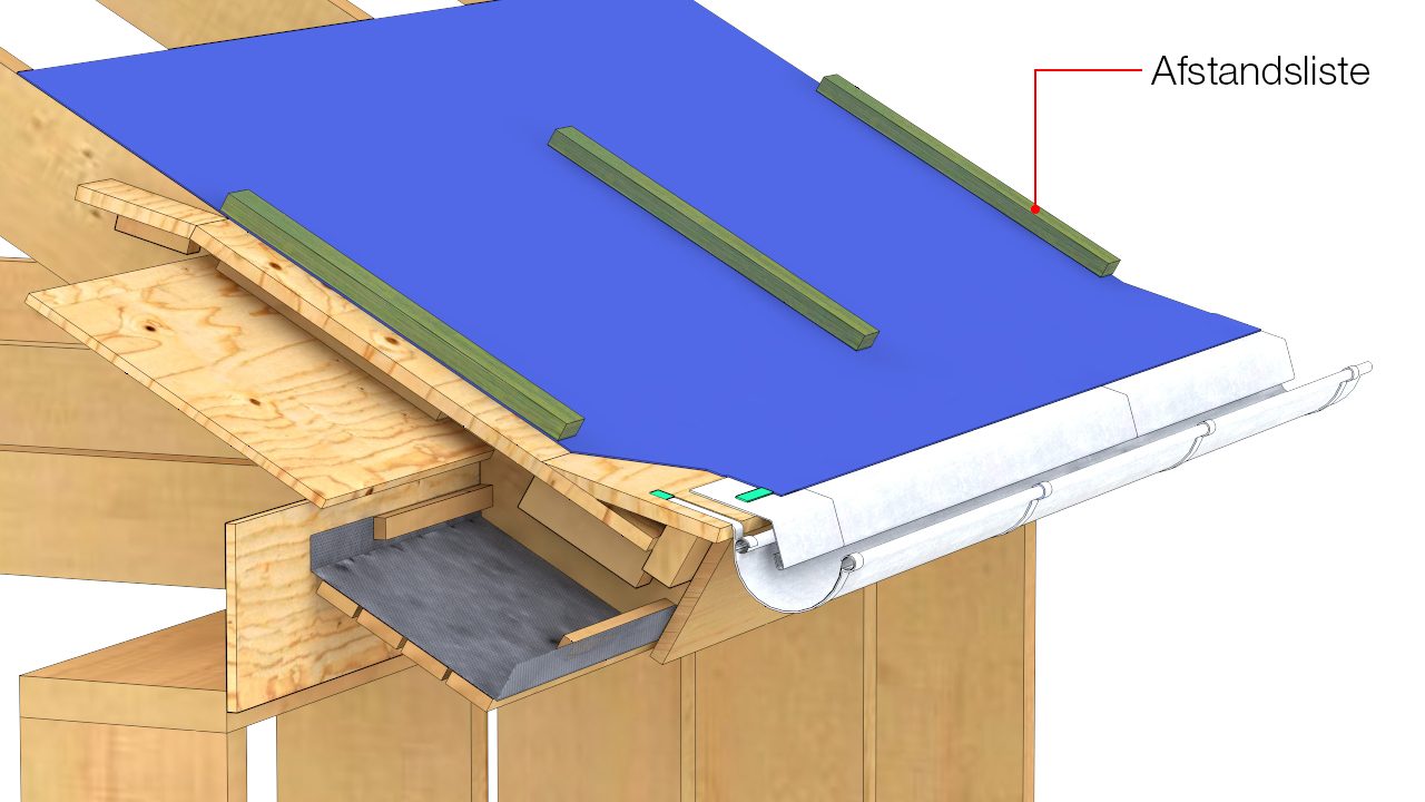 Trykimprægnerede afstandslister monteres