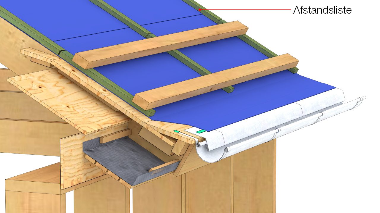 Trykimprægnerede afstandslister monteres