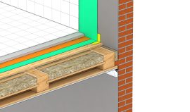 Undergulv af træplader på træbjælkelag i vådrum