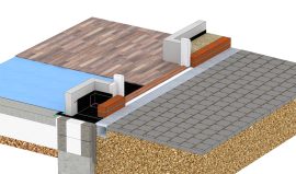 Niveaufri adgang ved facadedør med linjedræn og svømmende gulv